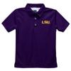 LSU Polo Shirts for Boys 100% Polyester - Embroidered Purple Short Sleeve Polo Boys Shirt view 1