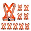 YUNLOVXEE Reflective Strap Safety Vest Gear - 2-10 Pack Adjustable High Visible Reflective Running Gear for Women Men Night (Orange x10) view 1