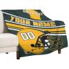 Personalized Football Throw Blanket -Add Name and Number -Gifts for Fans -Decorative for Bedroom Living Room,50" x 40",60" x 50",80" x 60" view 2