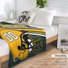 Personalized Football Throw Blanket -Add Name and Number -Gifts for Fans -Decorative for Bedroom Living Room,50" x 40",60" x 50",80" x 60" view 3