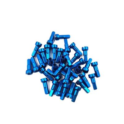 NORAZE Ultralight 0.5g/PC Bicycle Spoke Blue Nipples14G Gauge 2.0 14mm HighStrength Aluminum Alloy Round Head MTB Road Bike (Color : Blue, Size : 80PCS_14MM)