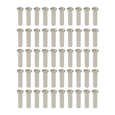 NORAZE 50PCS Brass Spoke Nipple 14G 13G 12G Mountain Road Bicycles Wheel E-Bike Scooter Bike Spoke Cap Brass Bike Part (Size : 14G Silver 16mm)
