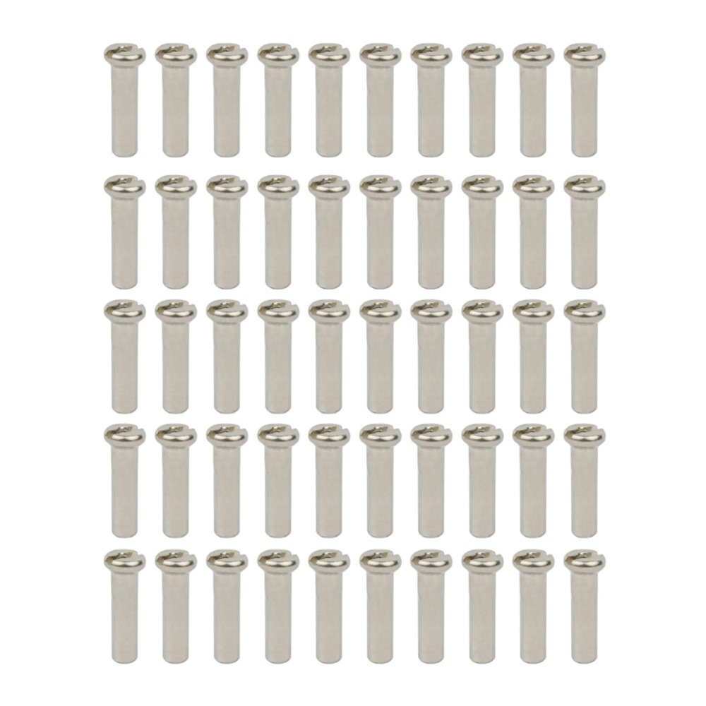 NORAZE 50PCS Brass Spoke Nipple 14G 13G 12G Mountain Road Bicycles Wheel E-Bike Scooter Bike Spoke Cap Brass Bike Part (Size : 14G Silver 16mm)