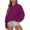 Midelxp Sweatshirts for Women Loose Fit Y2k Crewneck Soft Fleece Plus Size Hoodie Casual Long Sleeve Pullover Tops for Teen Girls view 1