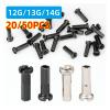 NORAZE 20/50PCS Brass Spoke Nipples 14G 13G 12G MTB Road Bicycle E-Bike Scooter Rim Caps Nuts Copper Parts Coated (Size : 13G 13mm Black 20PC) view 3