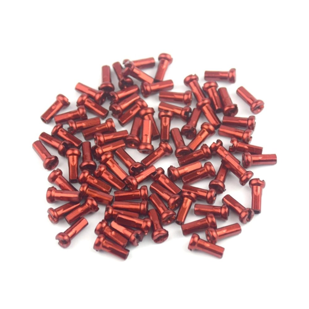 NORAZE 60Pcs MTB Bike Spoke Caps 14mm Metal Cycling Spokes Bike Nipples (Color : Red, Size : 14mm)