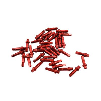 NORAZE Bicycle Nipples 14G 14.4mm 16mm 18mm Aluminum Alloy Or Brass Black Red Silver for Mountain Or Road Bike Wheel Spokes (Size : Red 16mm 64pcs Alloy)
