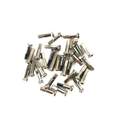 NORAZE Spoke Nipple Brass 2.0mm 14G 16MM Silver (Color : Silver, Size : 28 PCS_16MM)