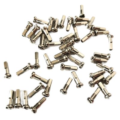 NORAZE Brass Silver Nipples 14G 2.0mm 12mm 14mm 16mm Spoke Nipple 50 / 72pc Road MTB Bicycle Parts Wheel Accessories (Color : Silver, Size : 16mm 72pcs)