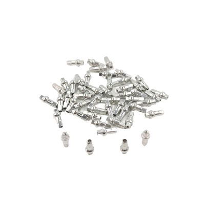 NORAZE Double Square Bicycle Nipples Aluminum Alloy 14MM Silver Head 14G Road Bike Spoke (Color : Silver, Size : 14mm 100pcs)