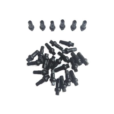 NORAZE Bicycle Nipples 14G 14.4mm 16mm 18mm Aluminum Alloy Or Brass Black Red Silver for Mountain Or Road Bike Wheel Spokes (Size : BLK18mm 100pcs Brass)