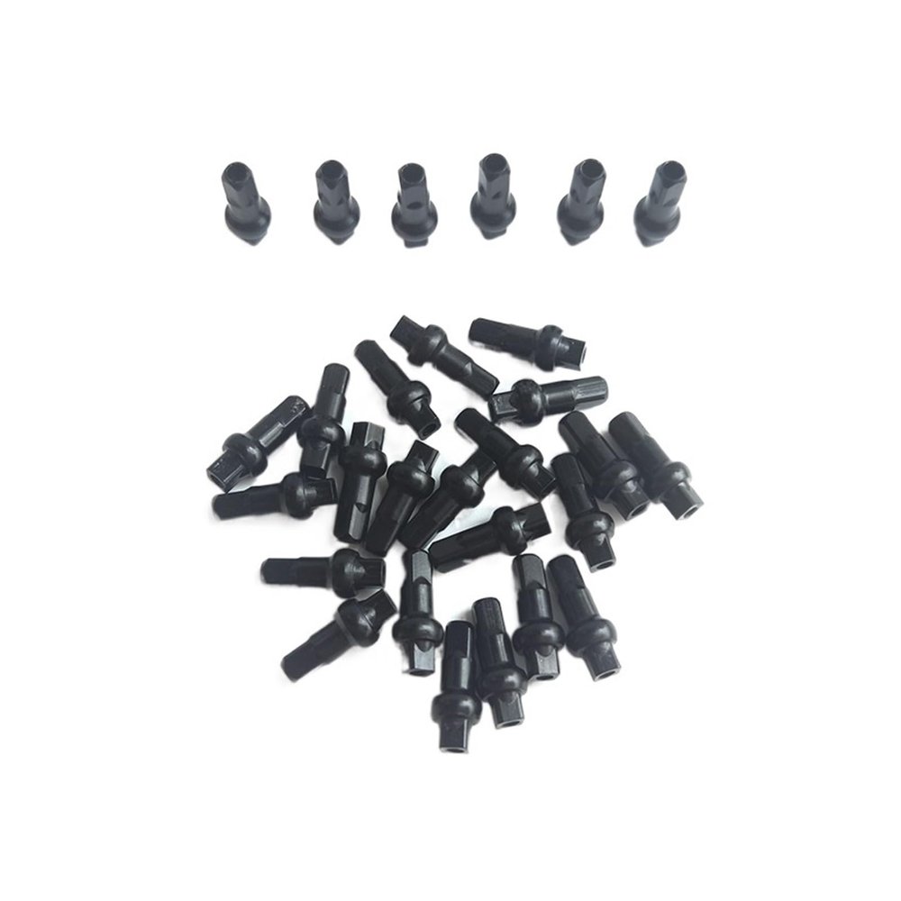 NORAZE Bicycle Nipples 14G 14.4mm 16mm 18mm Aluminum Alloy Or Brass Black Red Silver for Mountain Or Road Bike Wheel Spokes (Size : BLK18mm 100pcs Brass)
