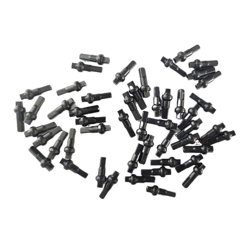 NORAZE Aluminum Alloy Bike Nipples 14.4mm 16mm 18mm 14G 2.0 Spokes 3.2mm Double Square Head Black Red Bicycle Parts (Color : Black, Size : 50PCS_16MM)