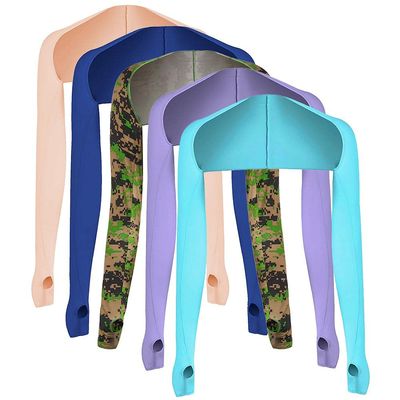 Cooling Sleeves, Cooling Shawl Arm Sleeves with Finger Hole Women, Anti Sun Cooling Shawl, Arm Sleeve Sun Protection, Durable Lightweight Sleeves for Women( blue + treasure + camouflage green + color)