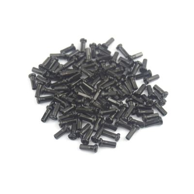 NORAZE 60Pcs MTB Bike Spoke Caps 14mm Metal Cycling Spokes Bike Nipples (Color : Black, Size : 14mm)