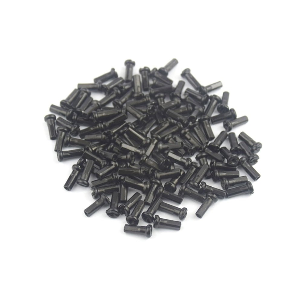 NORAZE 60Pcs MTB Bike Spoke Caps 14mm Metal Cycling Spokes Bike Nipples (Color : Black, Size : 14mm)