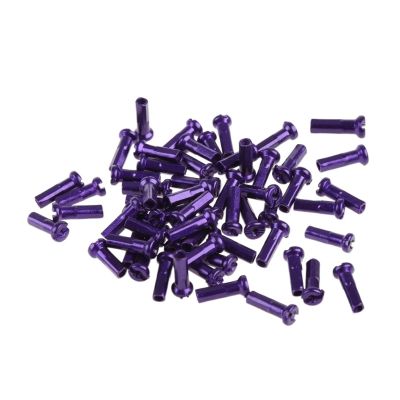 NORAZE 60Pcs Mountain Bike Colorful Spoke Caps, Wheel Spoke Nipple Decoration MTB Road Bike 14G Spoke Nipples (Color : Purple, Size : 14mm)