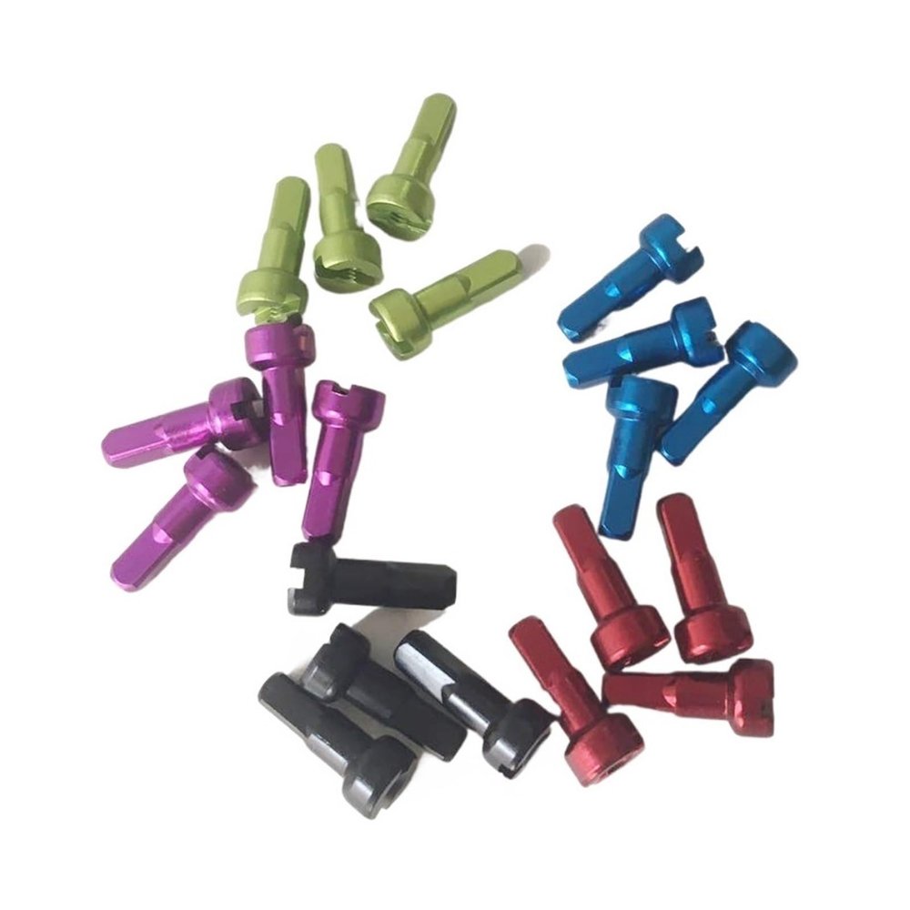 NORAZE Spoke Nipple Aluminum Alloy 14G 2.0 14mm Black Red Blue Purple Green Pink Ultralight Nipples (Color : Bule, Size : 72PCS_14MM)