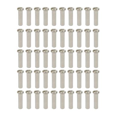 NORAZE 50PCS Brass Spoke Nipple 14G 13G 12G Mountain Road Bicycles Wheel E-Bike Scooter Bike Spoke Cap Brass Bike Part Coated (Size : 14G Silver 16mm)