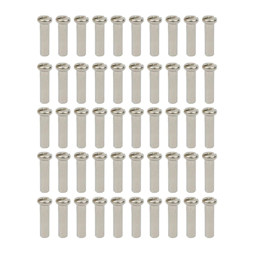 NORAZE 50PCS Brass Spoke Nipple 14G 13G 12G Mountain Road Bicycles Wheel E-Bike Scooter Bike Spoke Cap Brass Bike Part Coated (Size : 14G Silver 16mm)