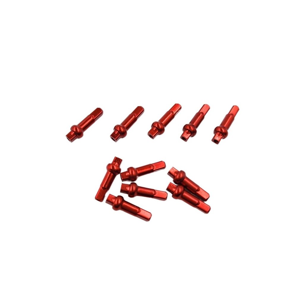 NORAZE Bicycle Nipples 14.4mm 16mm 18mm Red Aluminum Alloy Double Square Head 14G Bike Spoke Nipple (Color : Anodized Red, Size : 18mm 100pcs)