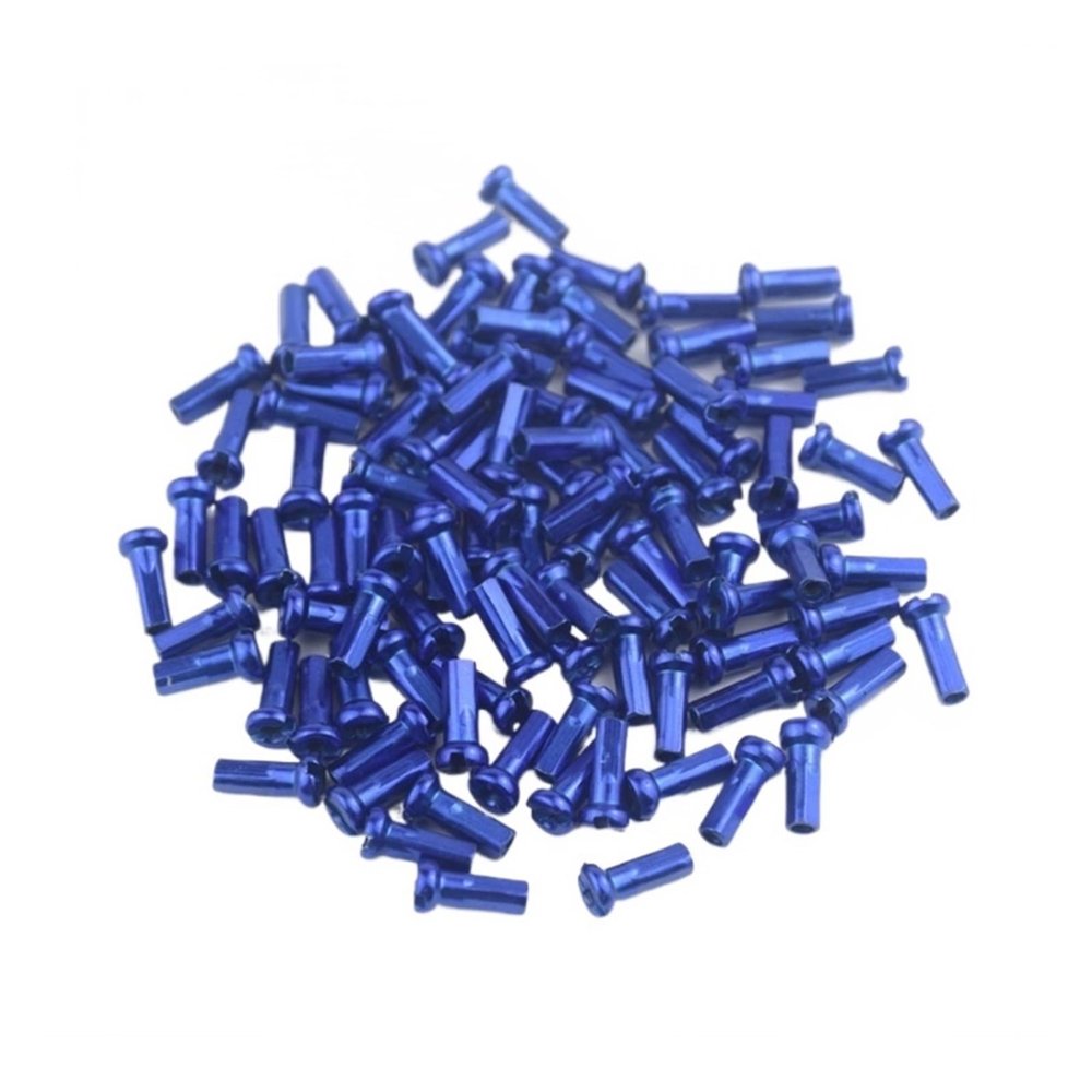 NORAZE 60Pcs MTB Bike Road Bicycle Nipples 14G 14mm 2.0mm Colorful Spokes Nipple Bike Spoke Caps (Color : Blue, Size : 14mm)