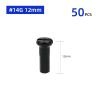 NORAZE 20/50PCS Brass Spoke Nipples 14G 13G 12G MTB Road Bicycle Wheel E-Bike Scooter Rim Caps Nuts Copper Parts (Size : 14G 12mm Black 50PC) view 2
