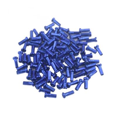 NORAZE 60Pcs MTB Bike Spoke 14mm Metal Cap Cycling Spokes Cap Bike Nipples (Color : Blue, Size : 14mm)