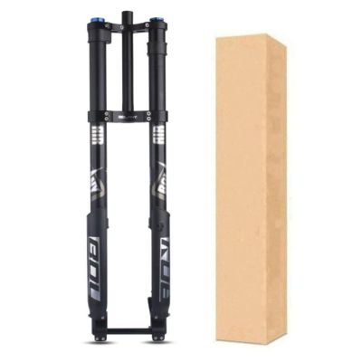 ZECHAO Mountain Bike Front Fork 26/27.5/29inch,Aluminum Alloy 160mm Travel Double Shoulder Fork Rebound Adjustment Inverted Fork Outdoor (Color : Straight, Size : 26inch)