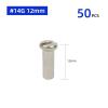 NORAZE 20/50PCS Brass Spoke Nipples 14G 13G 12G MTB Road Bicycle Wheel E-Bike Scooter Rim Caps Nuts Copper Parts (Size : 14G 12mm Silver 50PC) view 2
