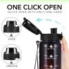 Alwager 32oz Motivational Water Bottles with Time Marker & Fruit Strainer, Transparent Gradient Color Water Bottle with Times to Drink, Leakproof & BPA Free, Reusable Bottle with Strap (No Straw) view 4