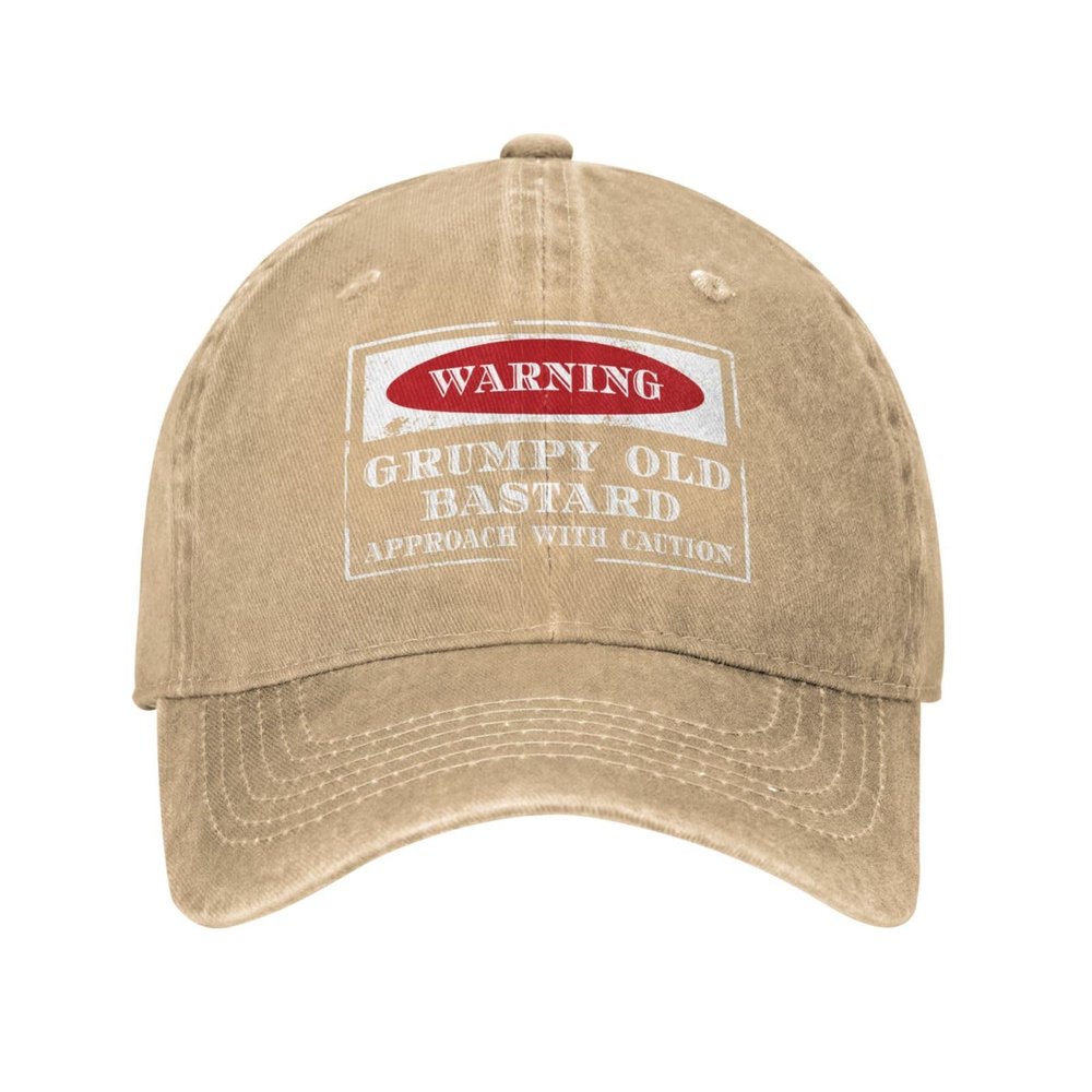 Philysonic Funny Hat Warning Grumpys Old Bastards Hat for Men Baseball Hats Cool Caps Natural