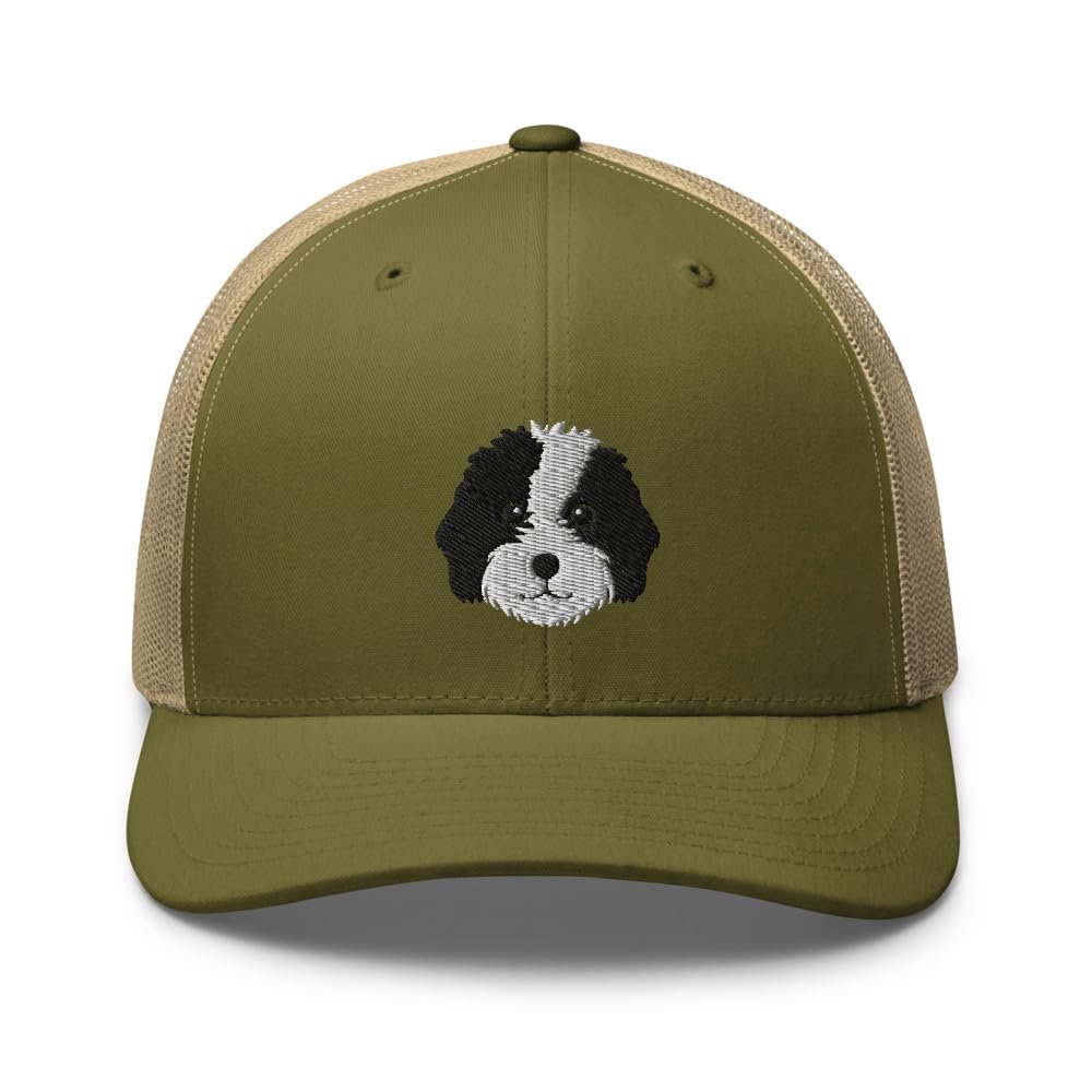 Bernedoodle Trucker hat, Embroidered Unisex hat, Bernedoodle Gifts, Black and White.