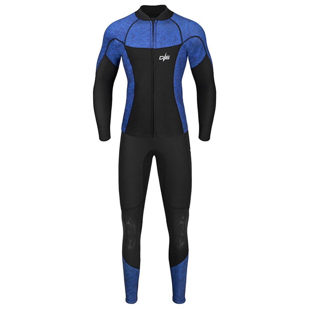 Diving Suit Set for Men Women,3mm Neoprene Long Sleeve Top + Pants Two Peice Wetsuit for Surfing Kayaking Snorkeling Canoeing Sailing Water Sports (L, Men-Blue)