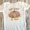 Three Sweet Limes First Birthday Pumpkin Baby Girl Outfit Personalized Name Bodysuit This Pumpkin is One Optional Tutu Bloomers Headband and Leg Warmers (Orange + White) view 3