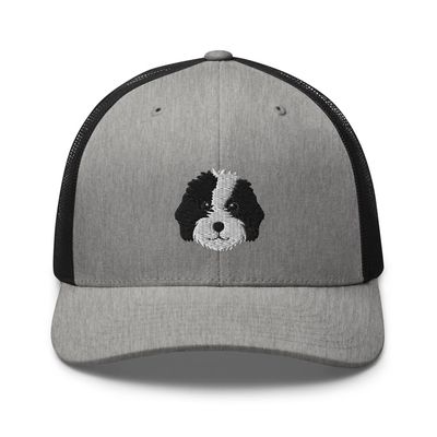 Bernedoodle Trucker hat, Embroidered Unisex hat, Bernedoodle Gifts, Black and White.
