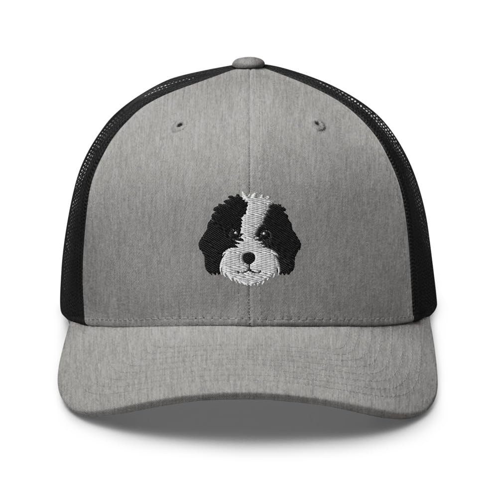 Bernedoodle Trucker hat, Embroidered Unisex hat, Bernedoodle Gifts, Black and White.