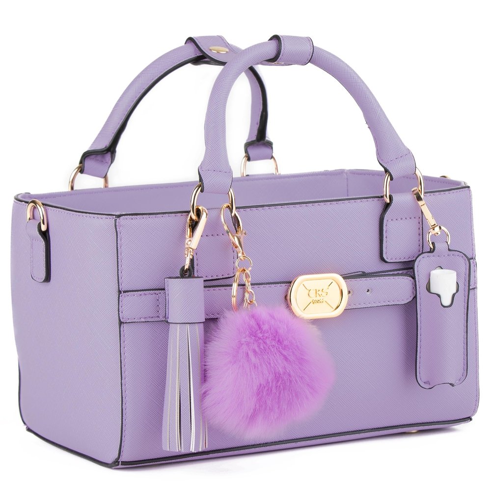 CRS Cross Rink Side Tote. Ice Skating Accessory Bag-Figure Skating, Roller, Inline Skaters, Dance, Cheer.Organizes Guards Water Bottle Phone (Rink Side Tote & Style Set Gift Set, Purple Lavender)