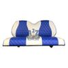Golf Cart Seat Cover | Universal Fit for EZGO Club Car DS & More | Replacement Golf Car Precedent Accessories | Durable Waterproof Front Seat Cover with Diamond Stitching | A2Z - White/Royal view 1