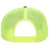 Ashen Fane Polyester Foam Front 5 Panel High Crown Mesh Back Trucker Hat, Blk Blk N.YLW ver.2 view 3