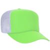 Ashen Fane Polyester Foam Front 5 Panel High Crown Mesh Back Trucker Hat, N.grn/N.grn/Wht view 1