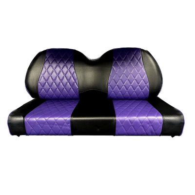 Golf Cart Seat Cover | Universal Fit for EZGO Club Car DS & More | Replacement Golf Car Precedent Accessories | Durable Waterproof Front Seat Cover with Diamond Stitching | A2Z - Black/Dark Purple
