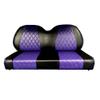 Golf Cart Seat Cover | Universal Fit for EZGO Club Car DS & More | Replacement Golf Car Precedent Accessories | Durable Waterproof Front Seat Cover with Diamond Stitching | A2Z - Black/Dark Purple view 1