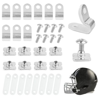 Framendino, Football Helmet Repair Kit R Shape Visor Clips Screws Nuts with Rubber Gaskets for Hockey Baseball Sports