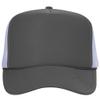 Ashen Fane Polyester Foam Front 5 Panel High Crown Mesh Back Trucker Hat, Ch.Gry Ch.Gry Wht view 2
