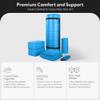 BalanceFrom 7-Piece Home Gym Yoga Set with 1-Inch Thick Yoga Mat, 2 Yoga Blocks, Mat Towel, Hand Towel, Stretch Strap & Knee Pad, Blue view 2