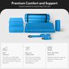 BalanceFrom 7-Piece Home Gym Yoga Set with 1-Inch Thick Yoga Mat, 2 Yoga Blocks, Mat Towel, Hand Towel, Stretch Strap & Knee Pad, Blue view 3