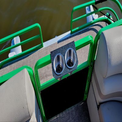 Pontoon Boat 1 1/4" Rail ABS Plastic Textured Drink Holder with 2 Jumbo Stainless Steel Cups