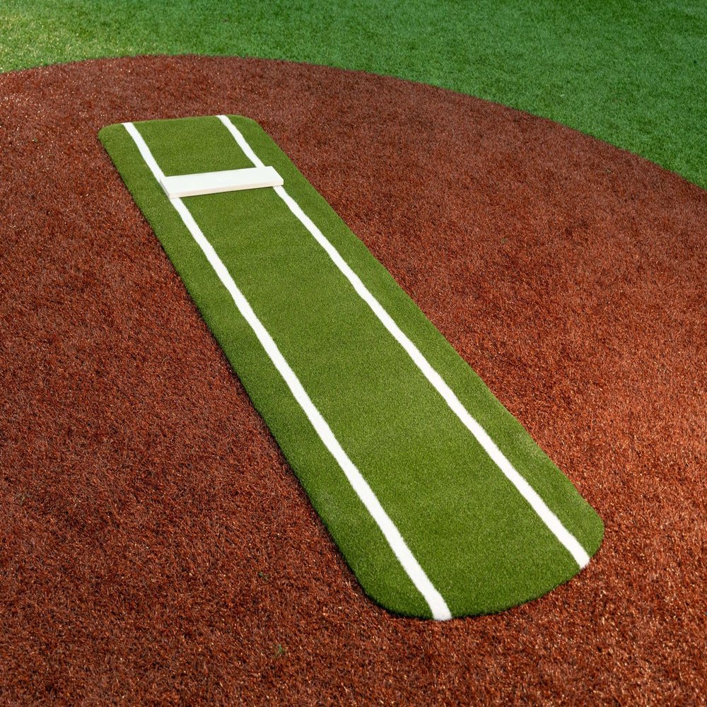 Portolite - Signature Practice Mat with Spikes - Never Slip - Softball Pitching Mats - Green