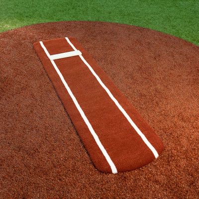 Portolite - Signature Practice Mat with Spikes - Never Slip - Softball Pitching Mats - Red